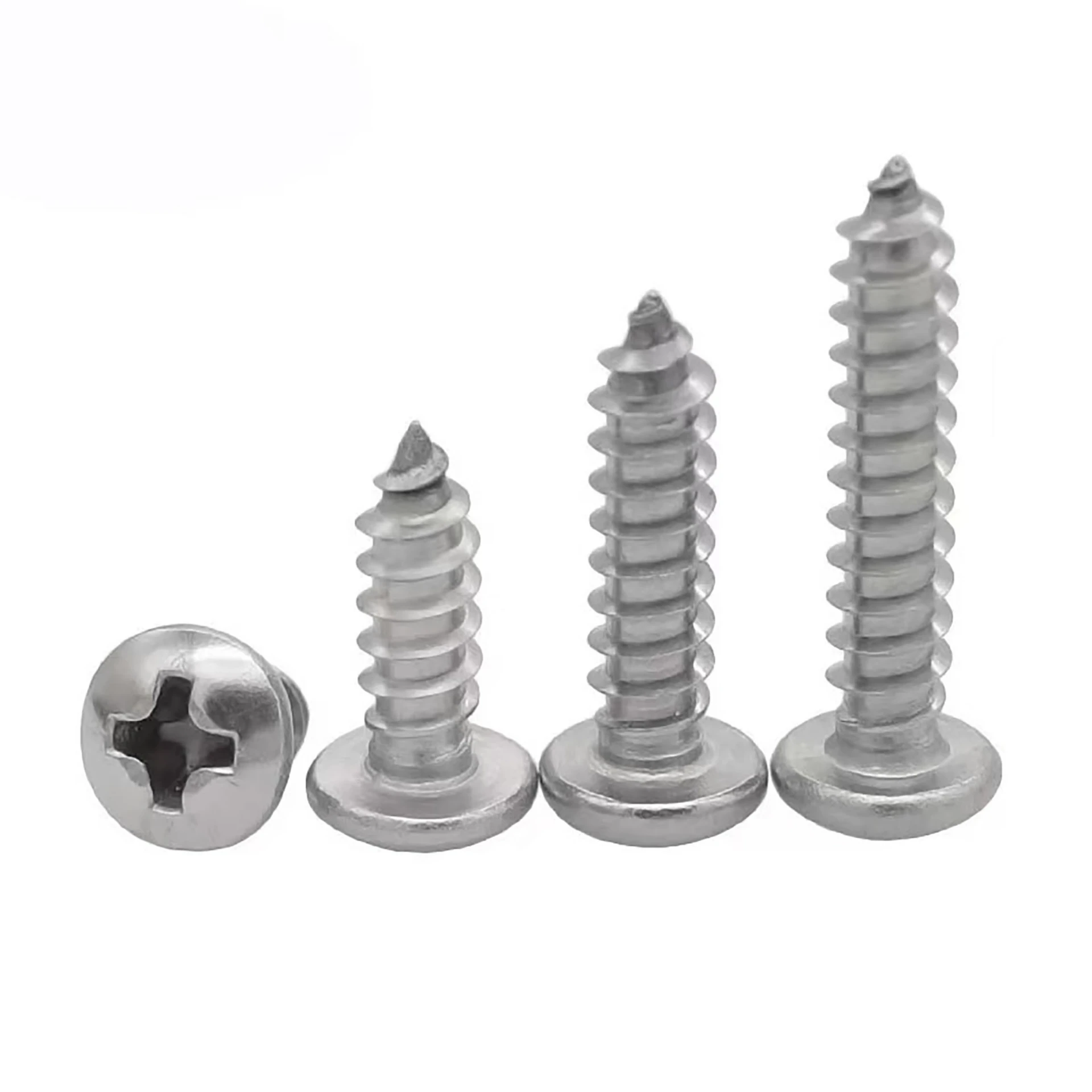 Stainless Steel Pan Head Self-Tapping Screws | Cross Recess | No Pre-Drilling | GB845 Standard