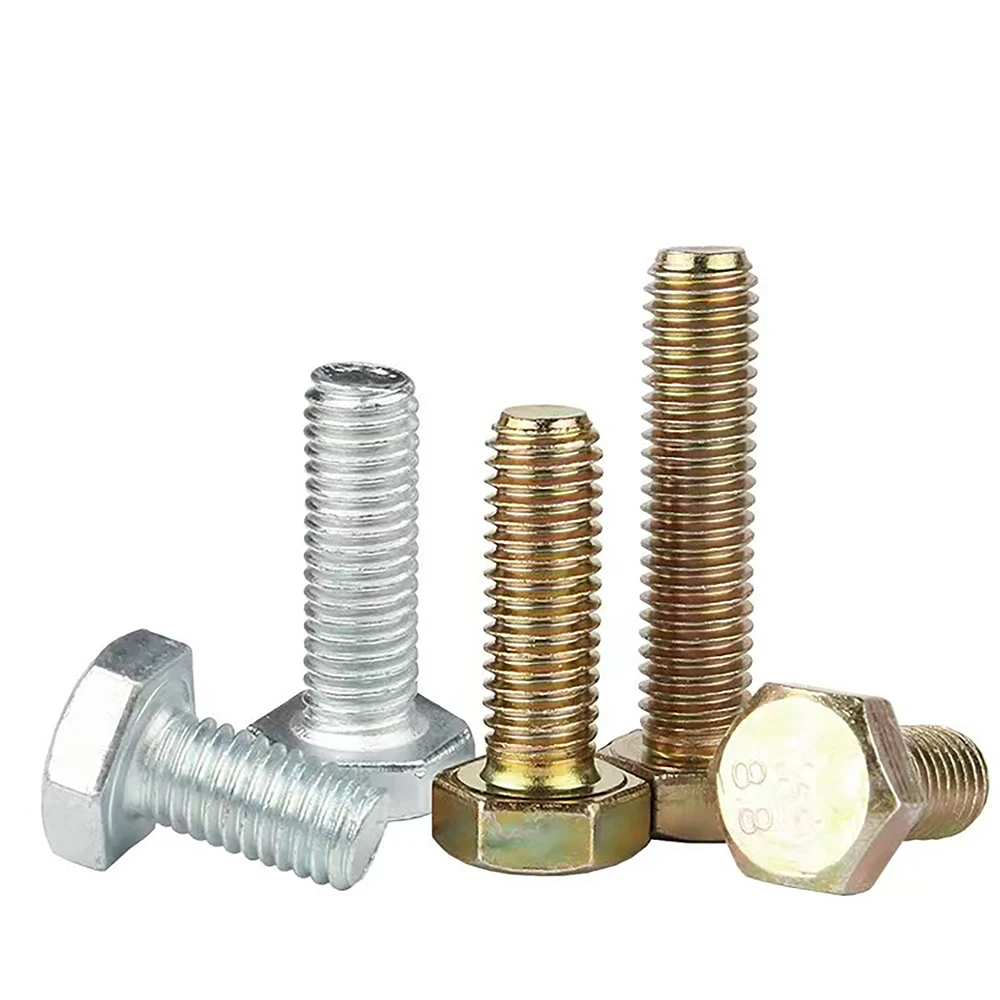 Zinc Plated Hex-Bolt Carbon Steel Metric Hex Head Bolts Screws 4.8 8.8 Grade /Din933 Din931 Gb5783 Gb30/M6-M42