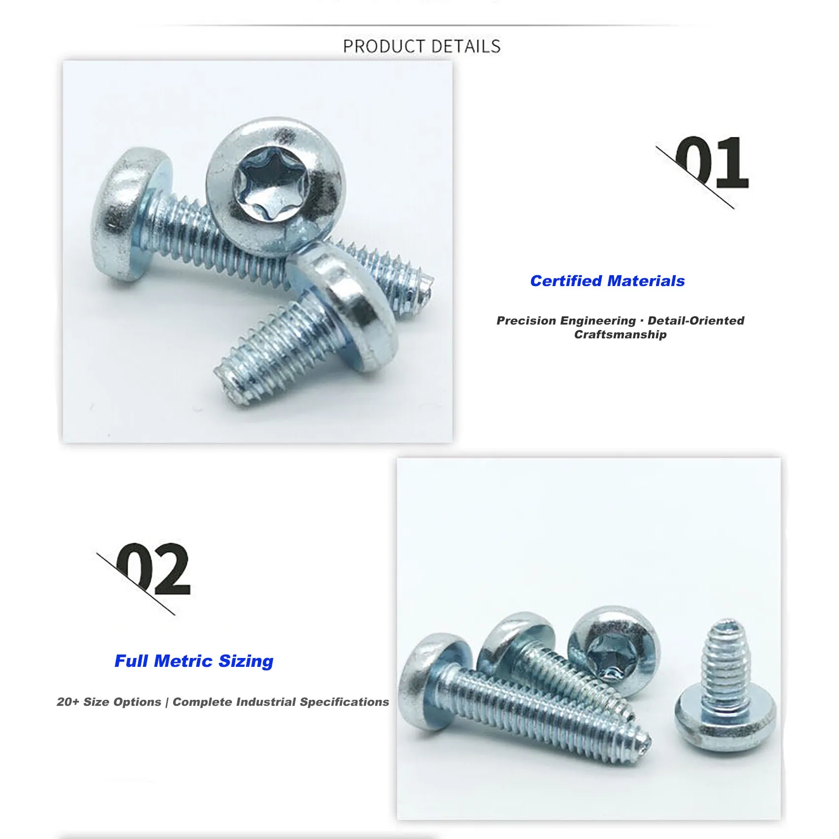 Torx Pan Head Tri-Lobular Screw | Self-Tapping | Zinc Plated