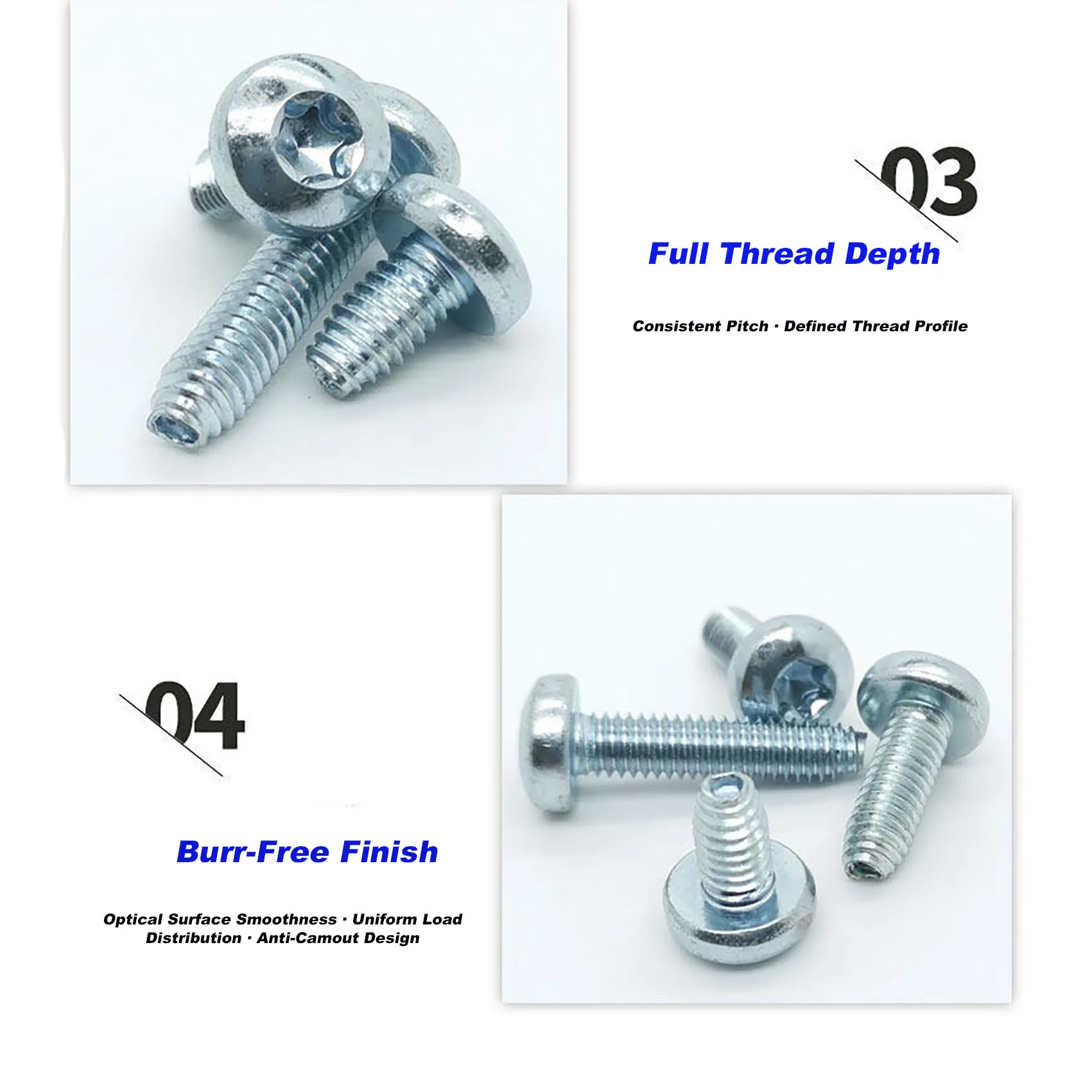 Torx Pan Head Tri-Lobular Screw | Self-Tapping | Zinc Plated