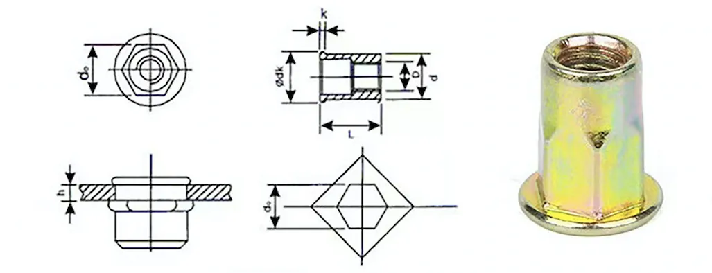 Flat Head Half-Hex Rivet Nut | No Welding Required | OEM Manufacturing Service | Flat Head Half-Hex Rivet Nut | No Welding Required | OEM Manufacturing Service |