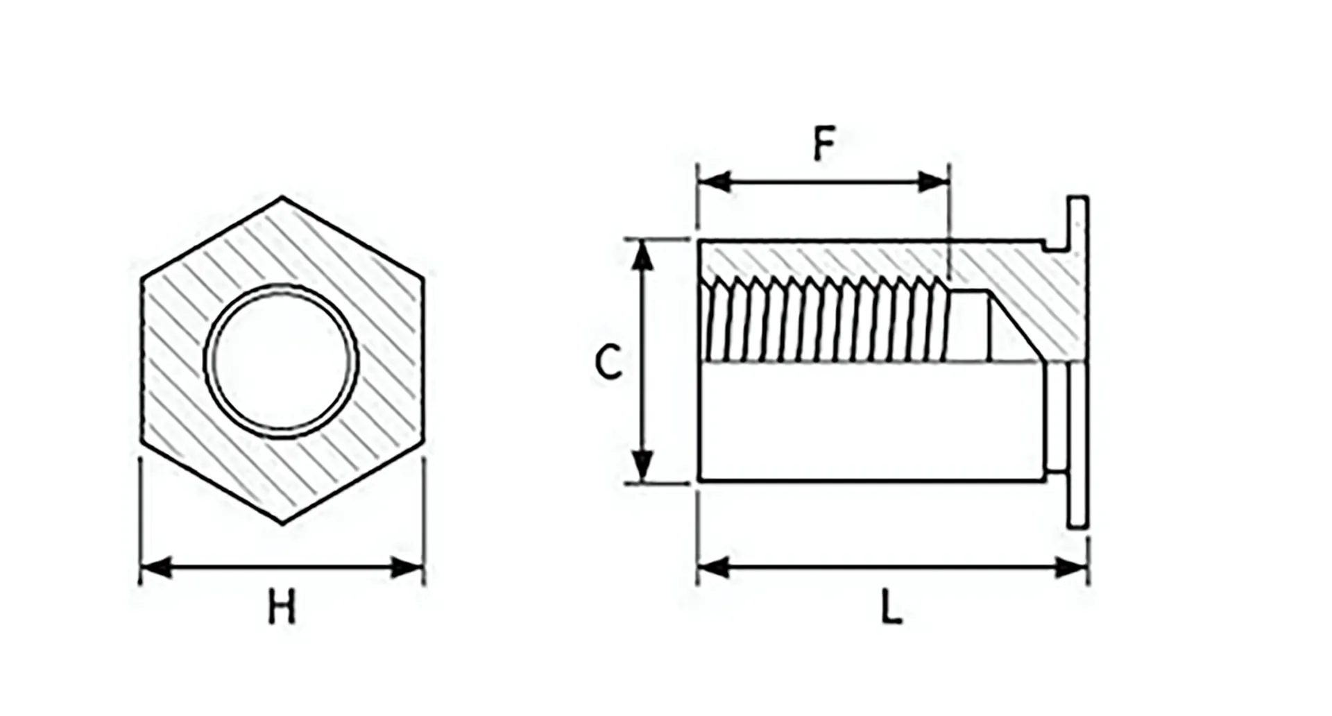 Self-Clinching Stud - Through Hole - M3-M8 Metric - Stainless Steel SS304 | Carbon Steel