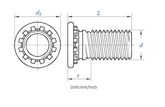 Steel Self-Clinching Screw, Round Head, FHS Series - FastenTech