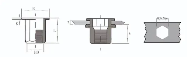 Full Hex Rivet Nuts | Anti-Spin Design | Carbon/Stainless Steel | Bulk Pricing