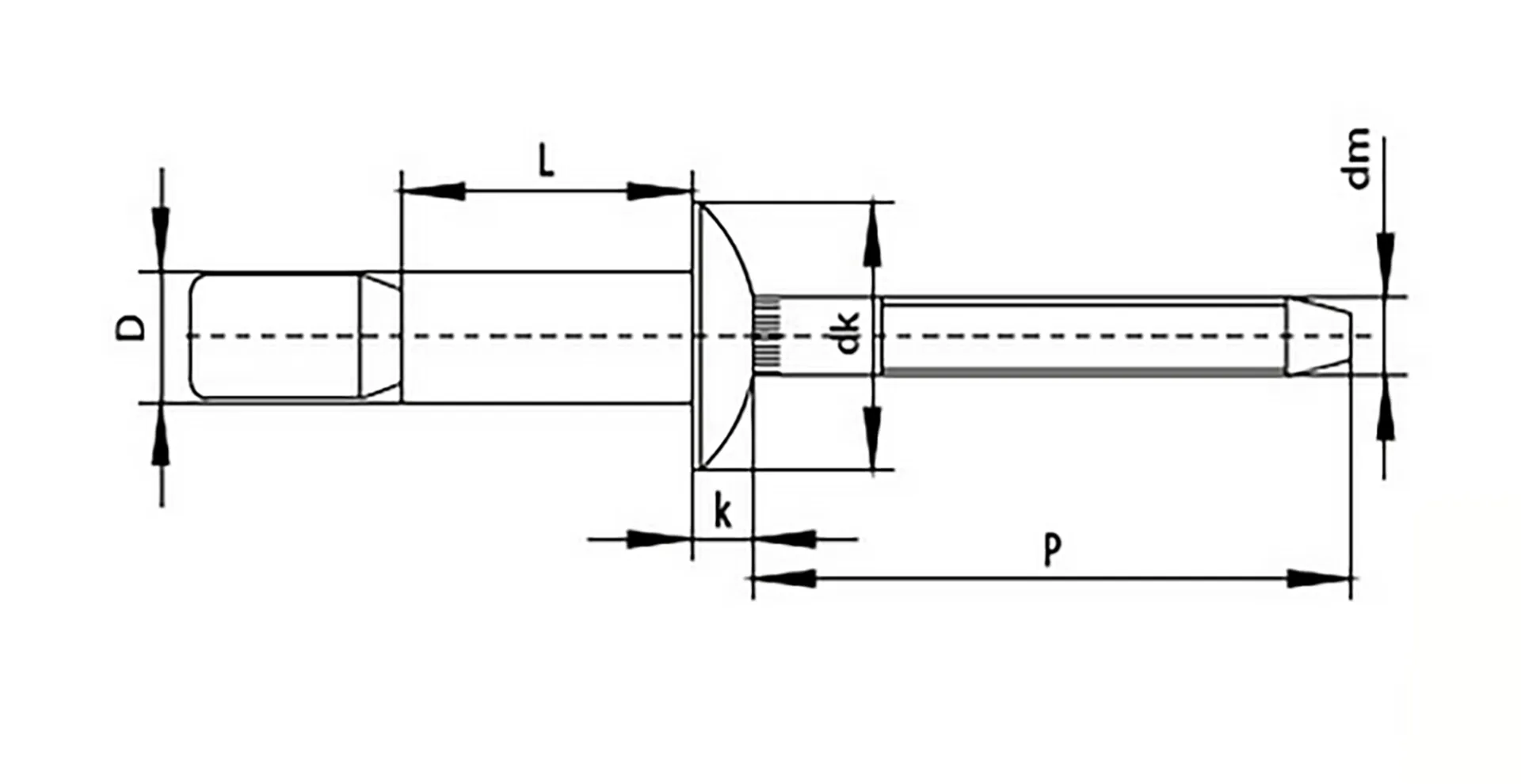 Internally Locking Pull-Type Rivet | High-Strength Structural Blind Rivet | Standard Nosepiece Installation