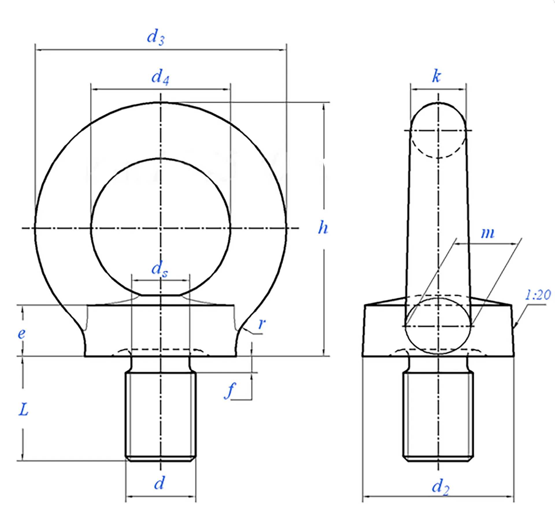 DIN 580 Eye Bolt M24 Hot Dip Galvanized