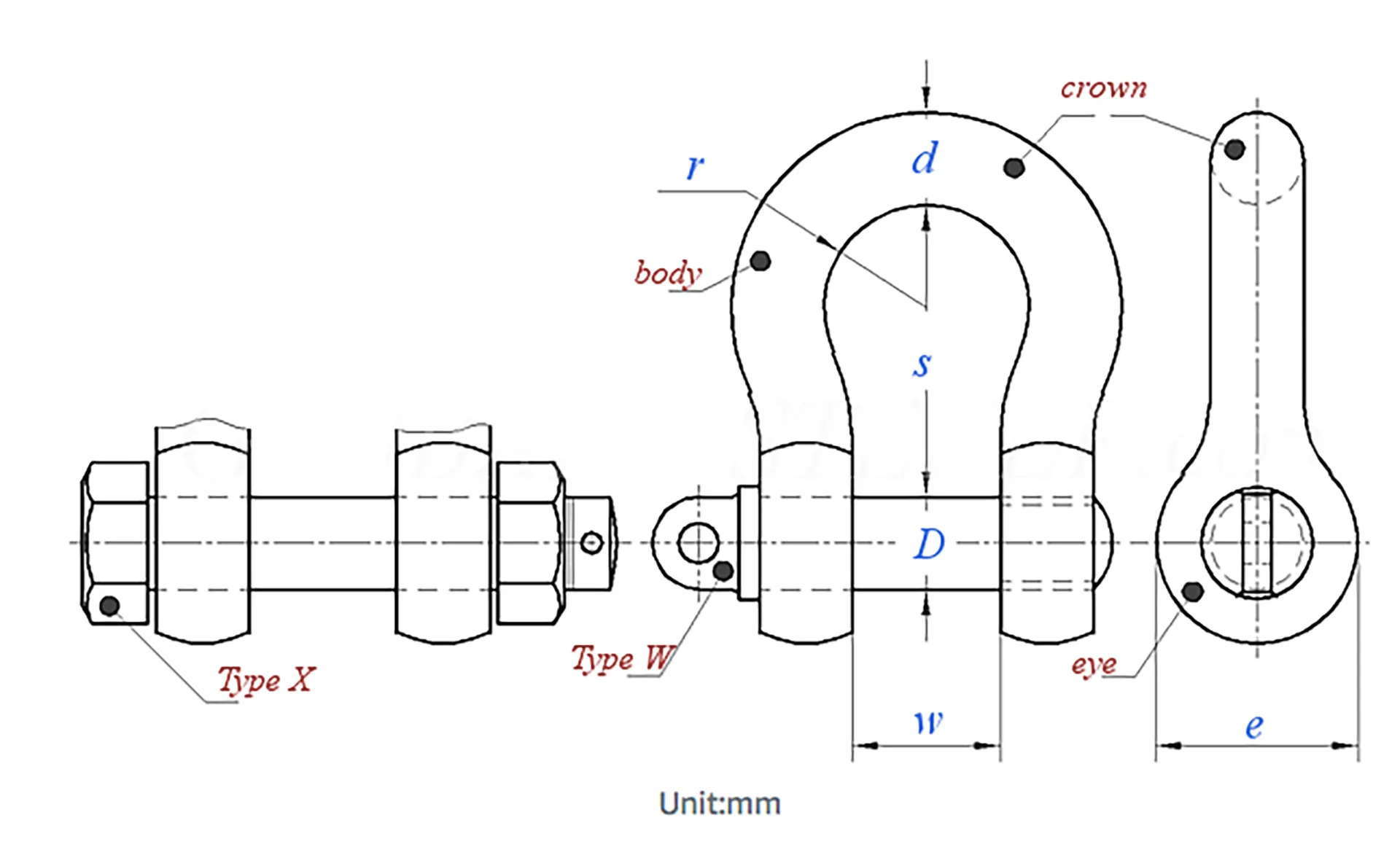 Hot-Dip Galvanized Bow Shackle