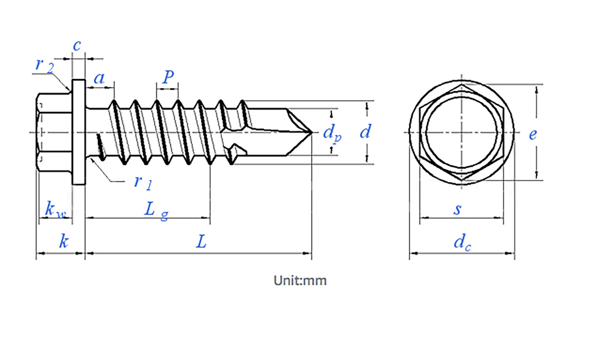 Hex Head Self-Drilling Screws